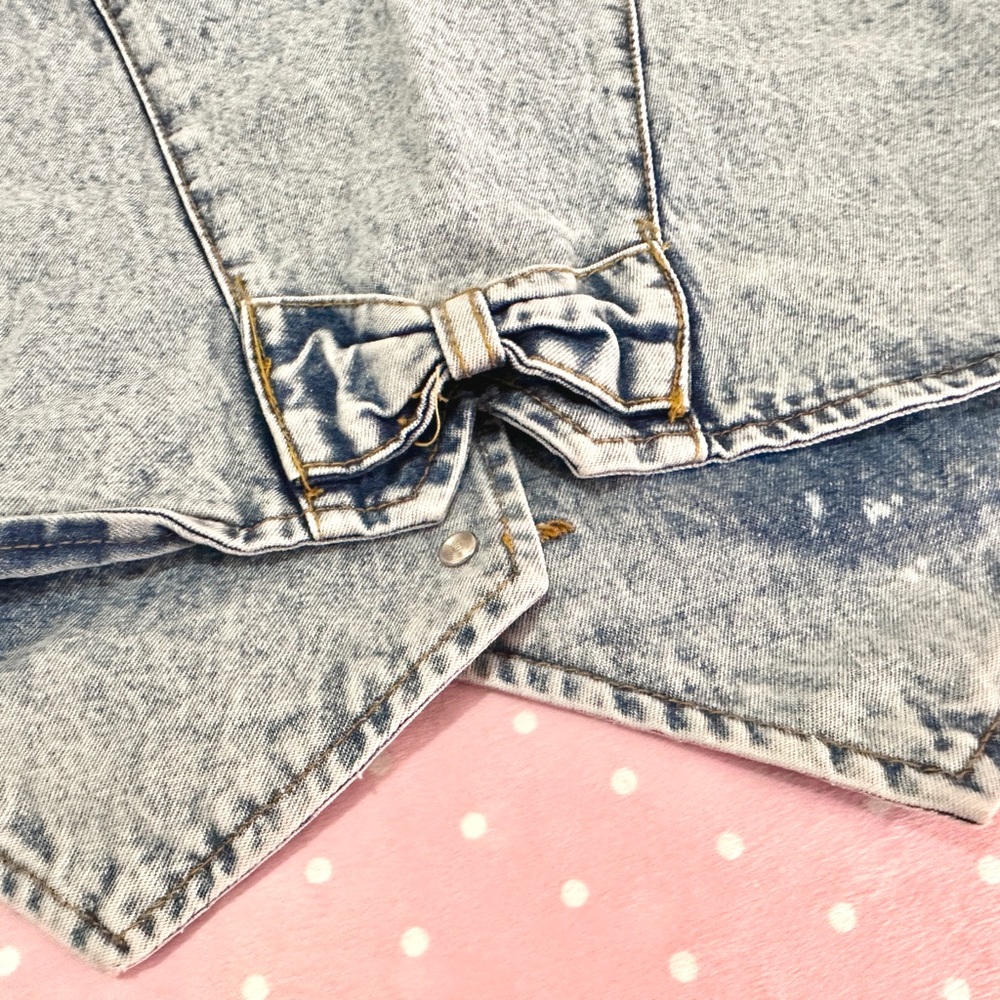 VTG 80s 90s Jordache Denim Vest with Bows - Picture 15 of 16